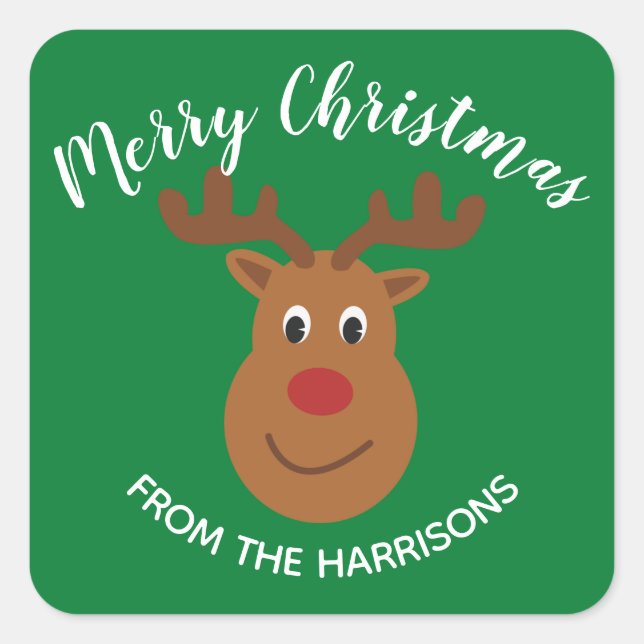 Etiqueta Pegatina de diseño de renos (Anverso)