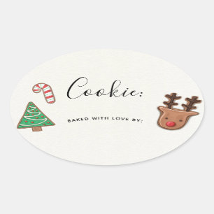 Etiqueta Pegatina de intercambio de cookies navide