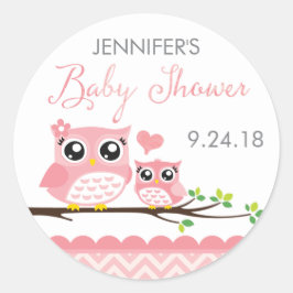 Etiqueta Pegatina de Owl Baby Shower | Chica De Ch