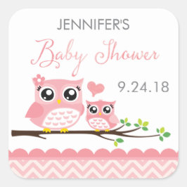 Etiqueta Pegatina de Owl Baby Shower | Chica De Ch