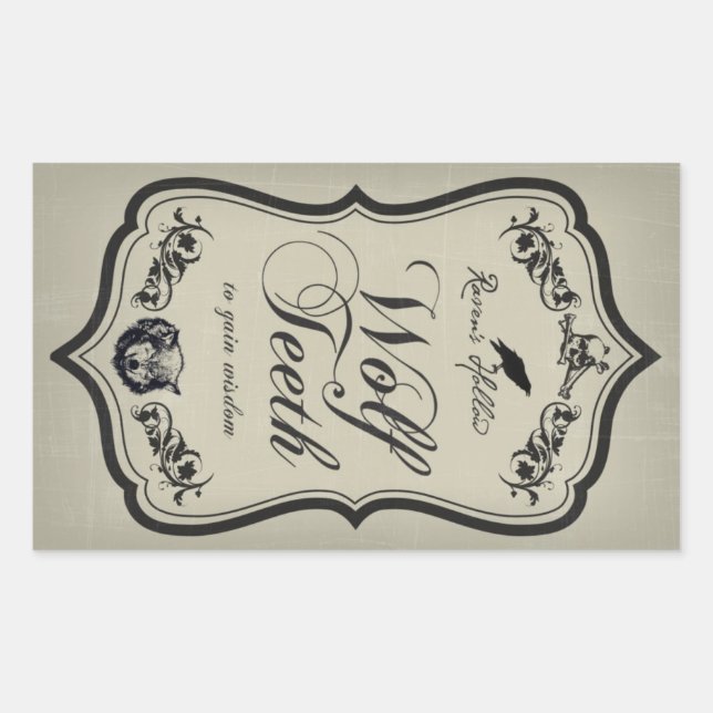 Etiqueta Pegatina de Wolf Teeth Halloween Jar (Anverso)