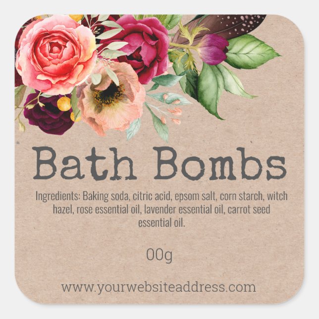 Etiqueta pegatina Para Bombas De Baño Hechas A Man (Anverso)