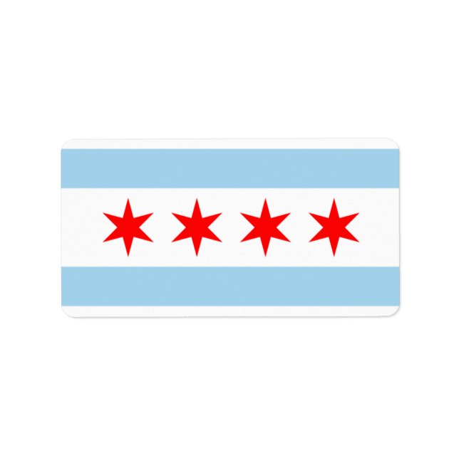 ETIQUETA ¡PEGATINAS DE LA BANDERA DE CHICAGO! (Frente)