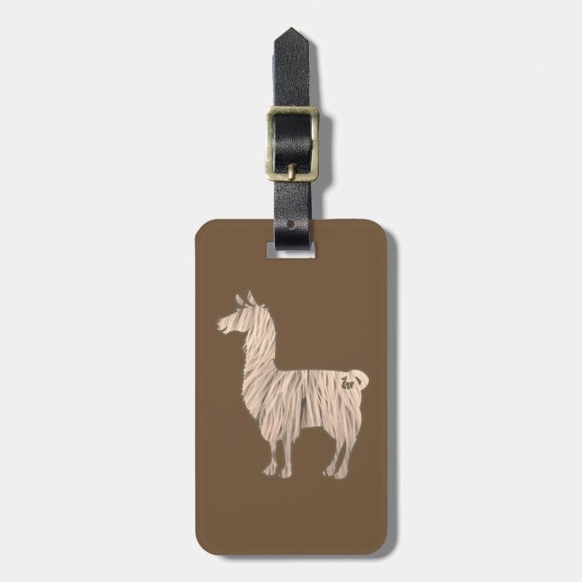 Etiqueta peluda del equipaje de la llama (Frente Vertical)