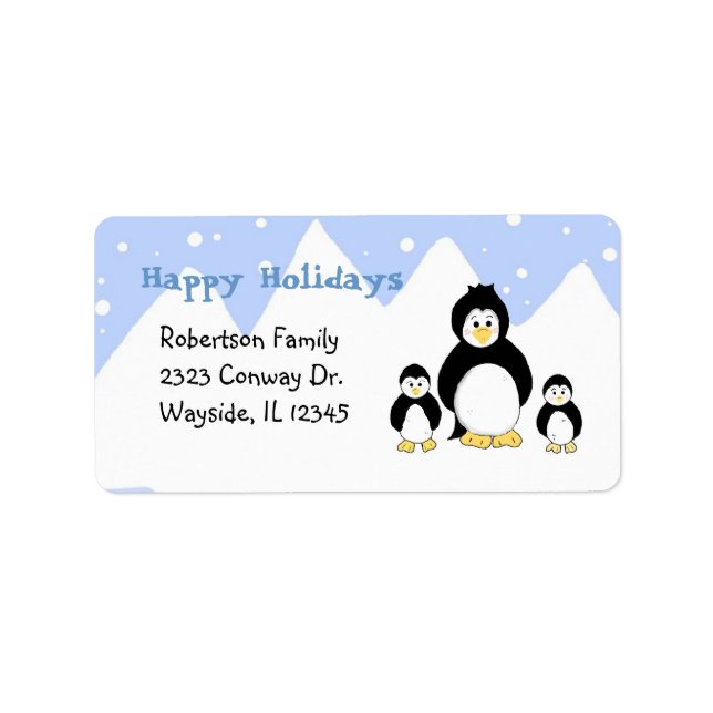 Etiqueta Penguin Family Iceberg (Frente)