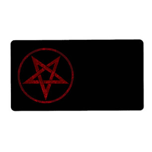 Etiqueta Pentagram del diablo Rojo