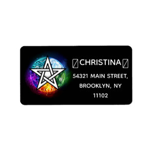 Etiqueta Pentagrama de Wiccan