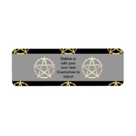 Etiqueta Pentagrama negro y dorado