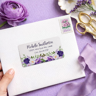 Etiqueta Peonías Botánicas Florales Purpúreas