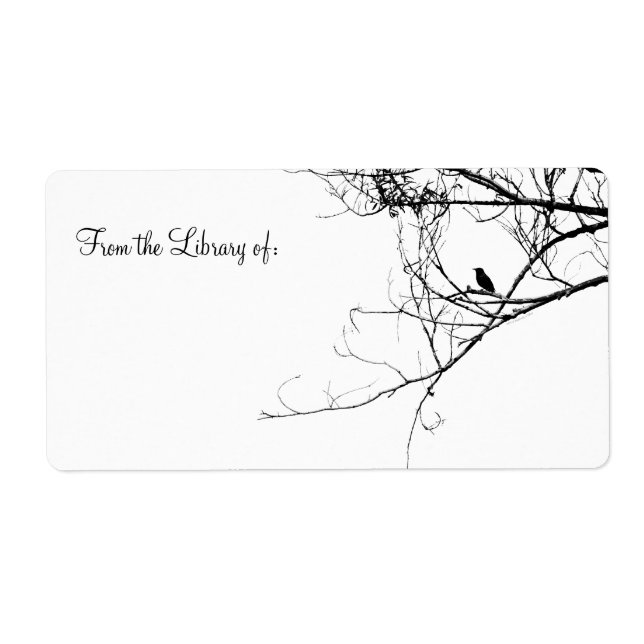 Etiqueta Pequeña biblioteca de aves negras (Frente)