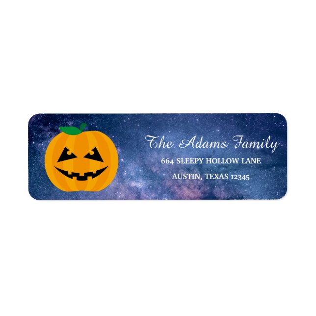 Etiqueta Pequeña calabaza de Halloween personalizada (Frente)