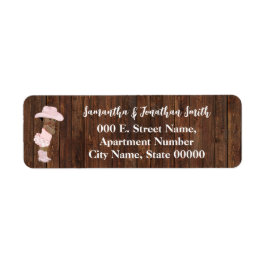 Etiqueta Pequeña Cowgirl Baby Shower Return Address