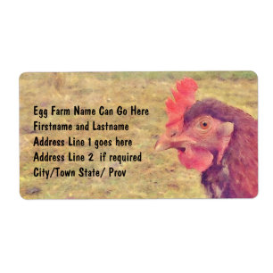 Etiqueta Pequeña gallina roja pintada