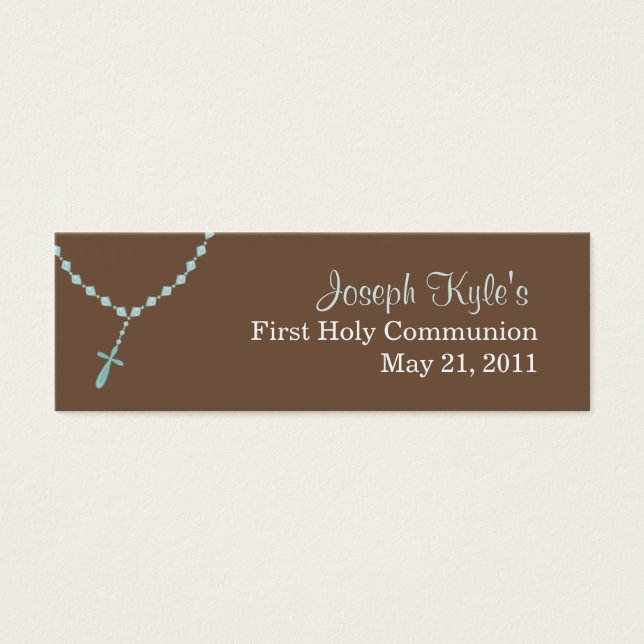 Etiqueta pequeña Rosario azul (Frente)