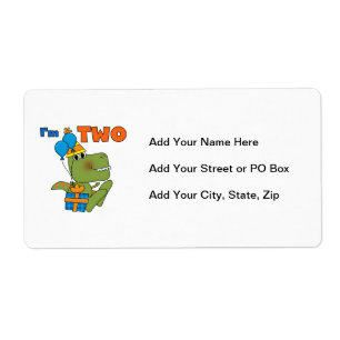 Etiqueta Pequeño Dino 2 camisetas y regalos de cumpleaños