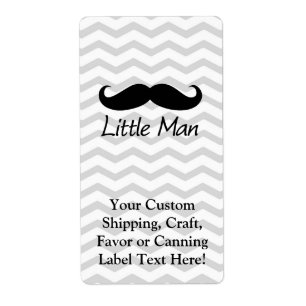 Etiqueta Pequeño Hombre Mustache Chevron Cute Boys