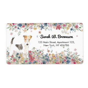 Etiqueta Pequeño perro Fox Terrier de pelo duro