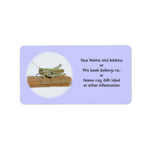 Etiqueta Pequeño Personalizado de Grasshopper Verde