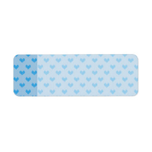 Etiqueta Pequeños corazones hechos punto de los azules
