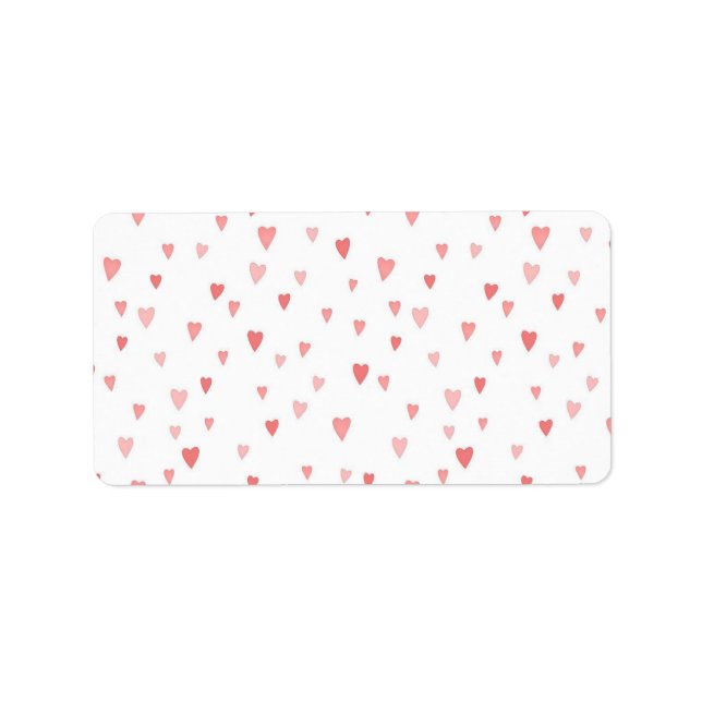 Etiqueta Pequeños corazones rosados (Frente)