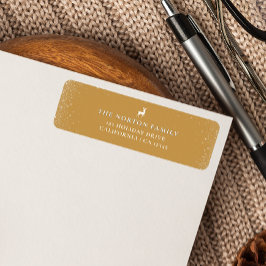 Etiqueta Pequeños renos, simples copos de nieve, Navidades 