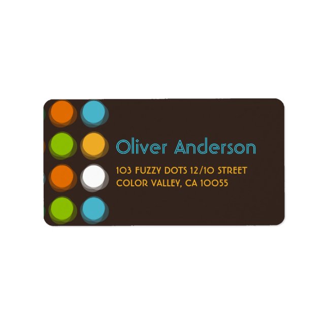 Etiqueta Percepción de dirección Fiesta retro difusa de pun (Frente)