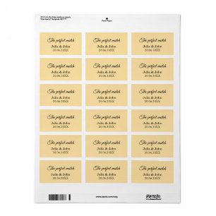 Etiqueta Perfect Match Boda Caja de Cerillas – Edición Prem