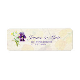 Etiqueta Perfect Purple Pansies Address Labels