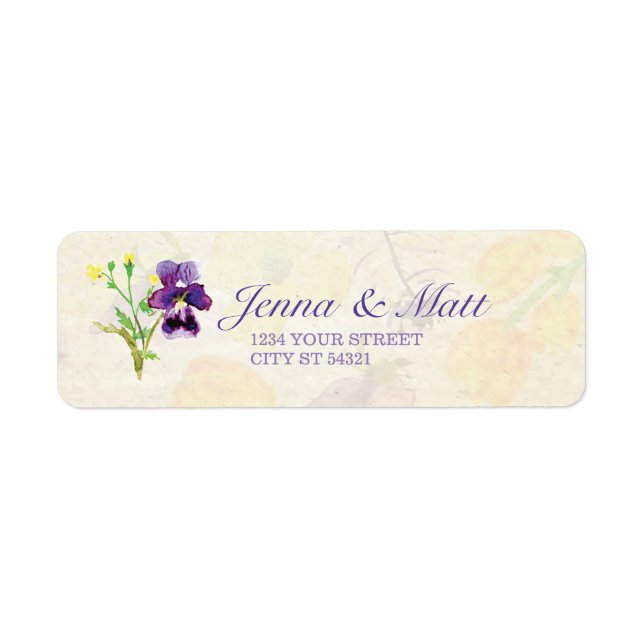 Etiqueta Perfect Purple Pansies Address Labels (Frente)