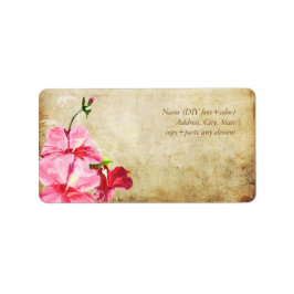 Etiqueta Pergamino de Hibiscus/Faux Pintage Pink