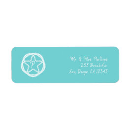 Etiqueta Perla Estrella Blanca Teal Boda Ducha Nupcial Brid