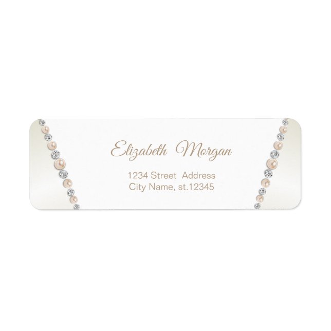 Etiqueta Perlas Elegantes Sofisticadas,Con Estilo Chic (Frente)