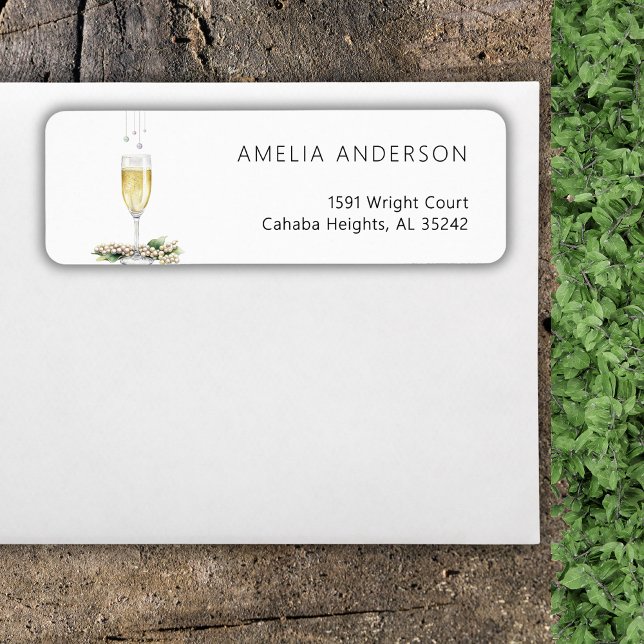 Etiqueta Perlas Y Prosecco Elegante Vegetación Ducha Bridal (Subido por el creador)