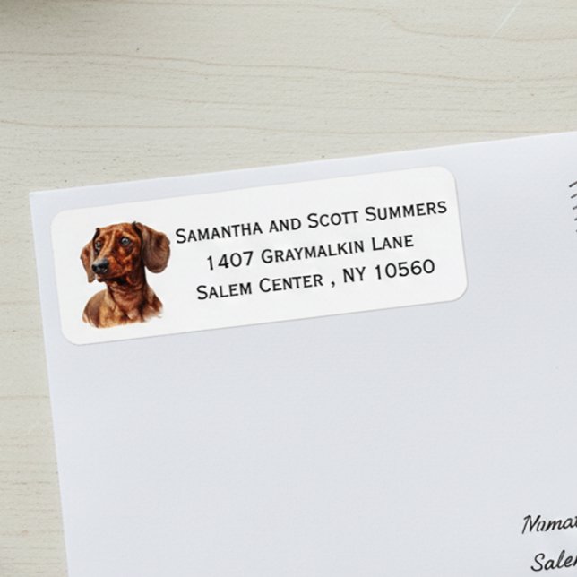 Etiqueta Perrito Dachshund Acuarela  (Subido por el creador)