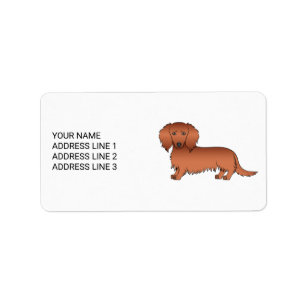 Etiqueta Perrito De Dibujos Animados Adorable Salchicha Pel