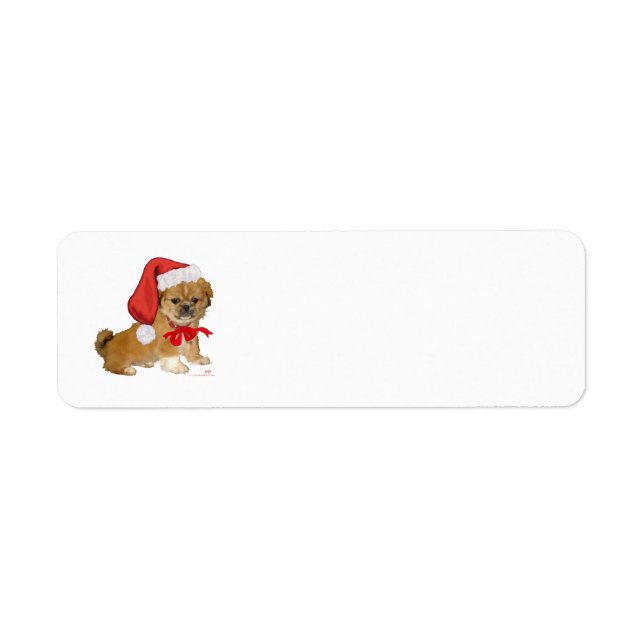 Etiqueta Perrito de Pekín Navidad (Frente)