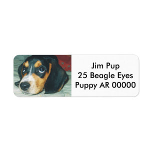 Etiqueta Perrito grande lindo del beagle de los ojos