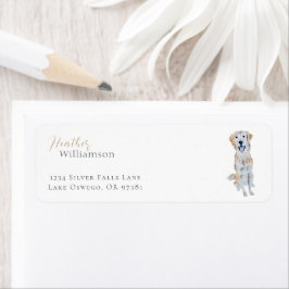 Etiqueta Perro acuarela de Golden Retriever