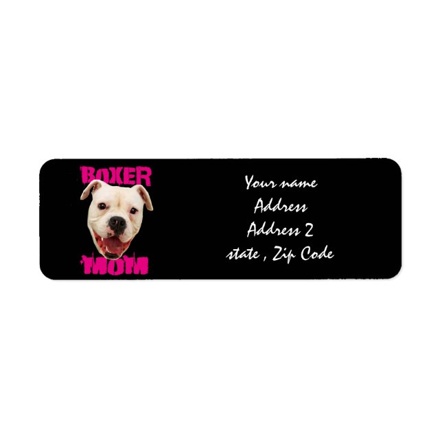 Etiqueta Perro Boxer Mom (Frente)