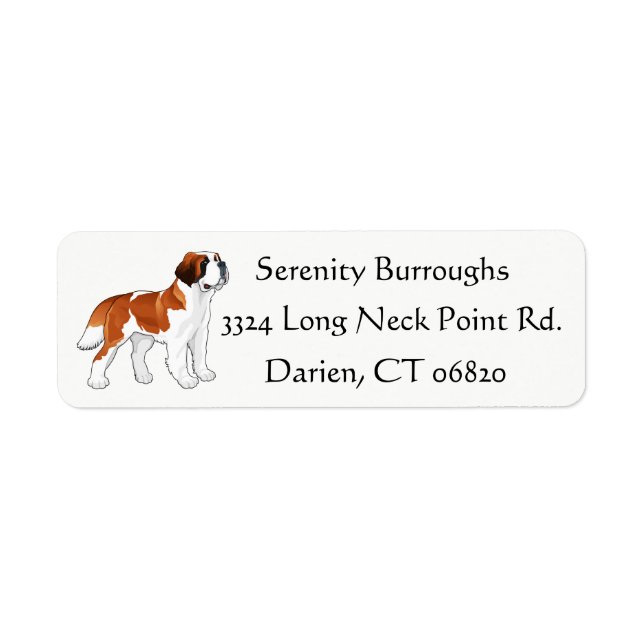 Etiqueta Perro Cachorro de San Bernardo - Personalizado Amo (Frente)