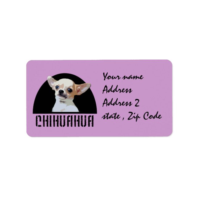 Etiqueta Perro chihuahua (Frente)