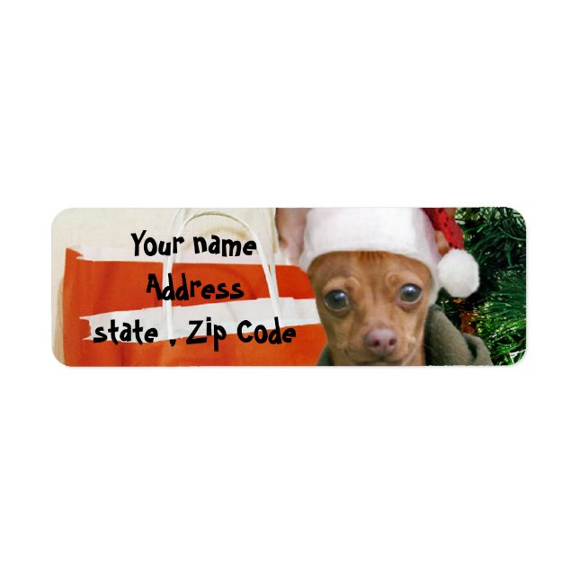 Etiqueta Perro chihuahua navidades (Frente)