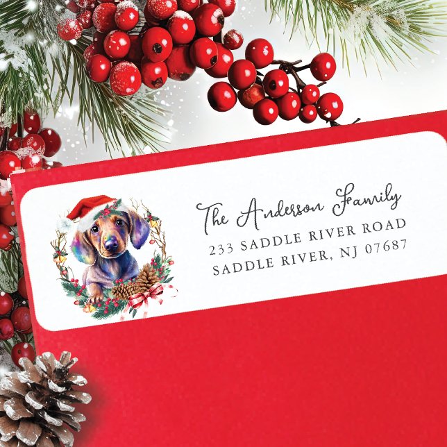 Etiqueta Perro Dachshund festivo en dirección de retorno de (Subido por el creador)