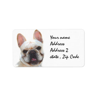 Etiqueta Perro de Bulldog francés feliz