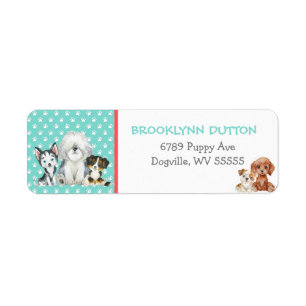 Etiqueta Perro de cachorro personalizado