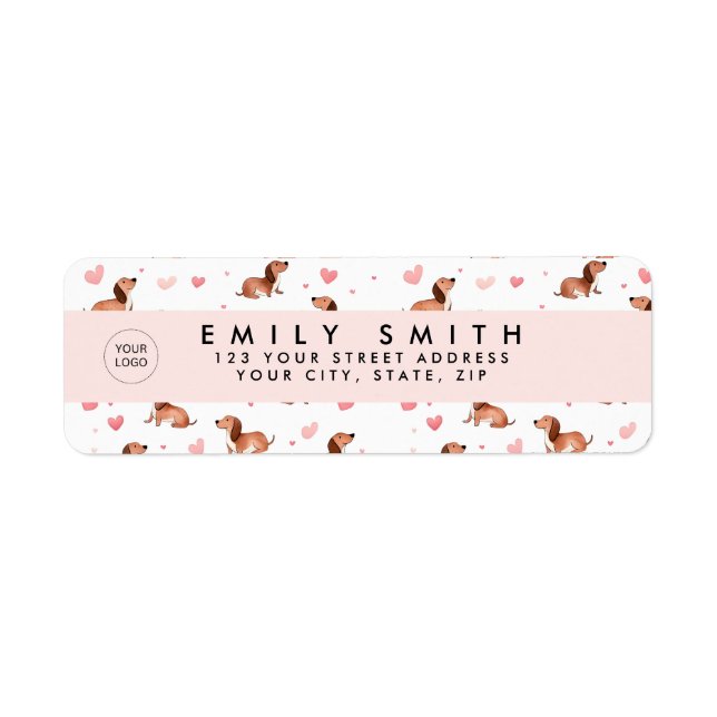 Etiqueta Perro de Dachshund Cute personalizado (Frente)