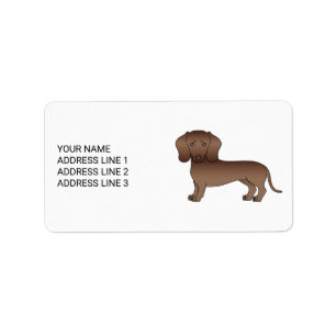 Etiqueta Perro De Dibujos Animados Salchicha Pelo Corto De 