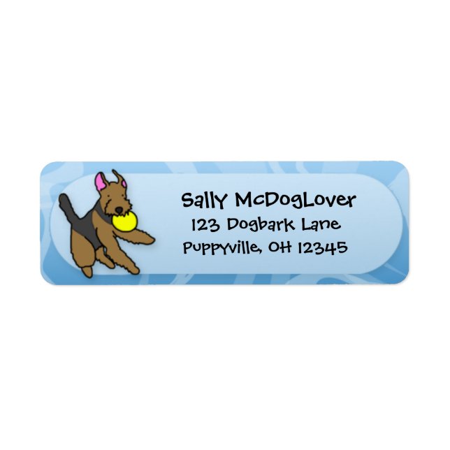 Etiqueta Perro de disco Airedale Terrier (Frente)