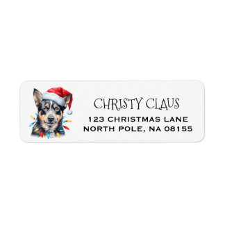 Etiqueta Perro de Ganado Australiano Personalizado Navidad 