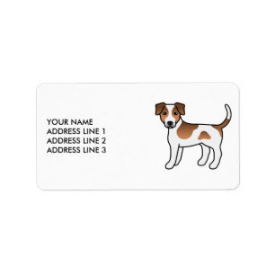 Etiqueta Perro de granja danés-sueco marrón y blanco & Text